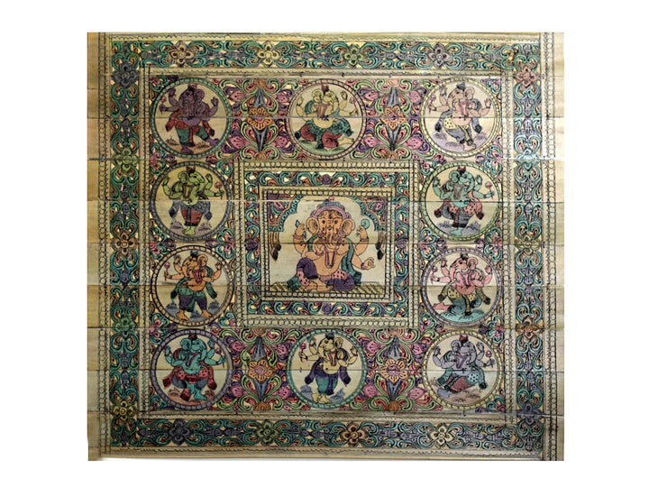 Different Forms of Lord Ganesha Pattachitra Painting on Cloth · view 1