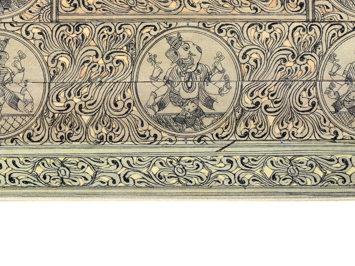 Dancing Lord Ganesha in Different Forms Pattachitra Painting on Cloth · view 4