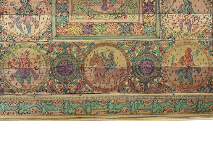 Sitting Lord Ganesha with Dashavatara of Lord Vishnu Pattachitra Painting on Cloth · view 4