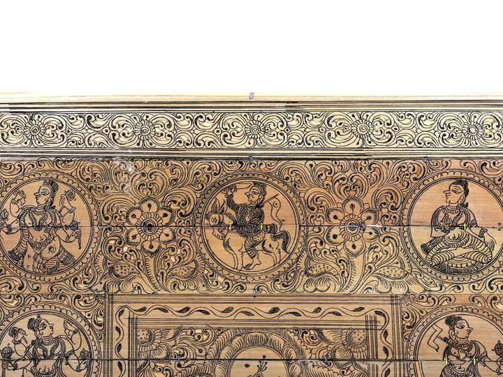 Murlidhar and Radha at Center with Dashavatara of Lord Vishnu Pattachitra Painting on Cloth · view 3