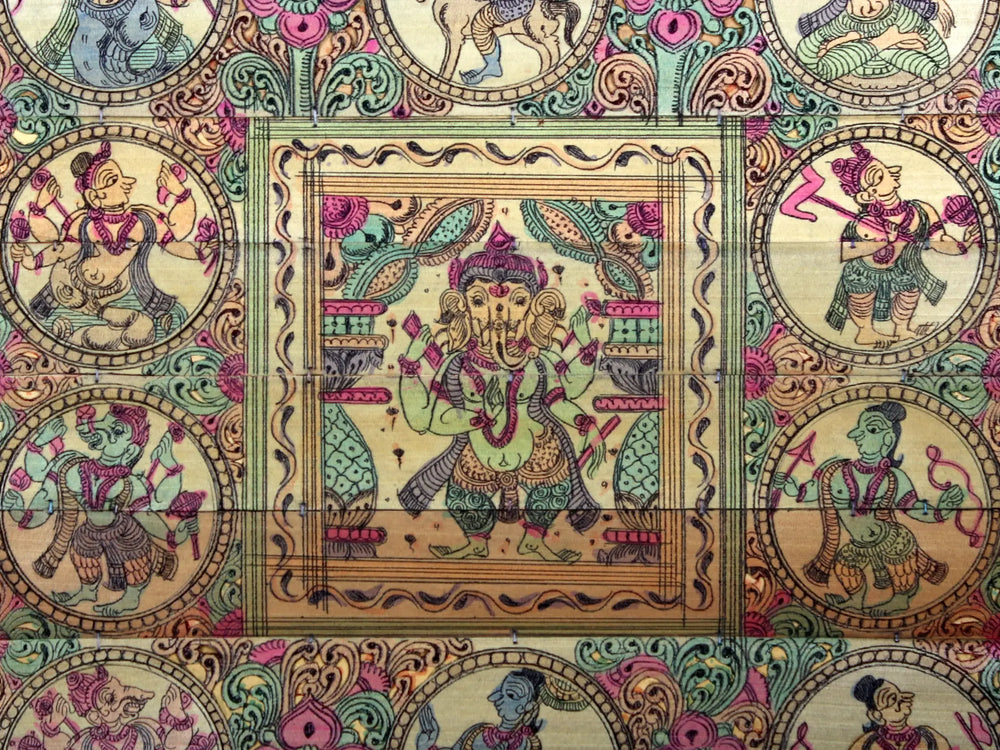 Standing Lord Ganesha at Center with Dashavatara of Lord Vishnu