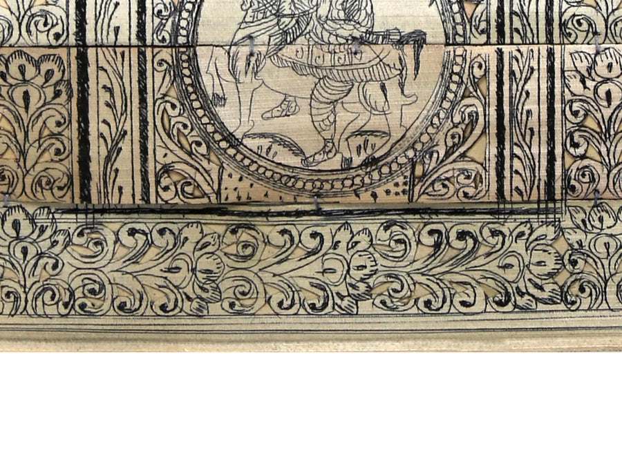 Kanhaiya and Radharani with Dashavatara of Lord Vishnu Pattachitra Painting on Cloth