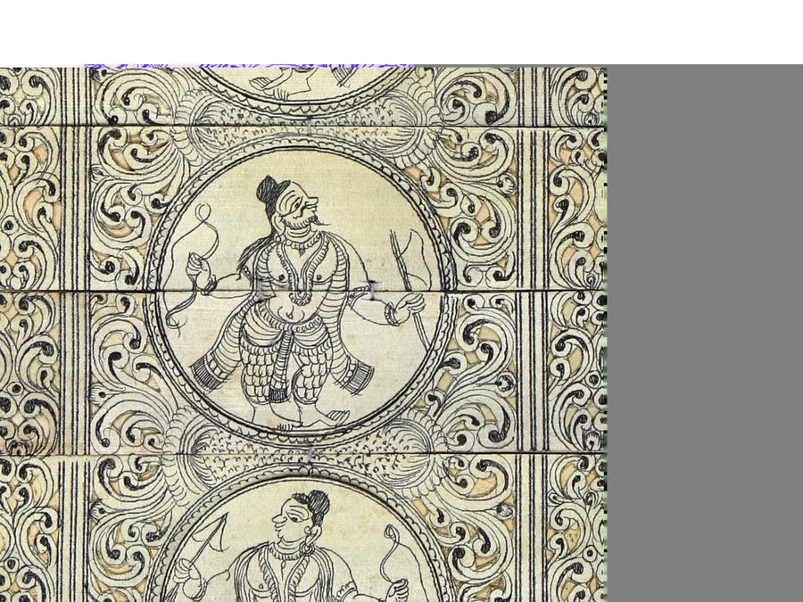Keshav with Radharani (Radha-Krishna) and Lord Vishnu's Dashavatara Pattachitra Painting on Cloth