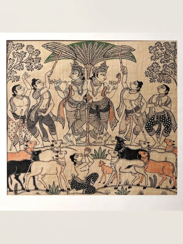 Harmonious Brothers - Krishna and Balarama Painting · view 1