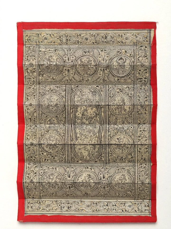 Dashavatara of Lord Krishna Painting on Palm Leaf · view 1