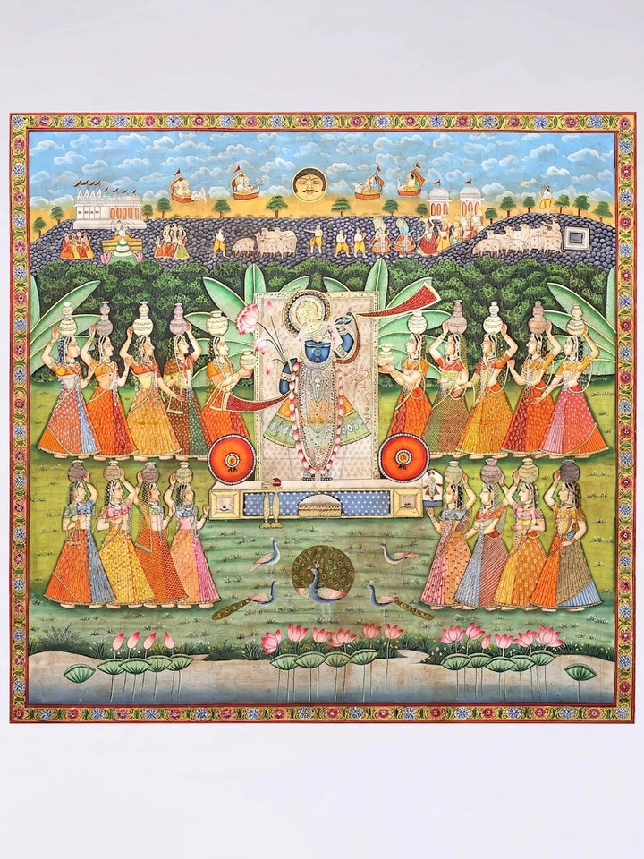 Gopis Worshipping Lord Shrinathji Pichwai Painting · view 1