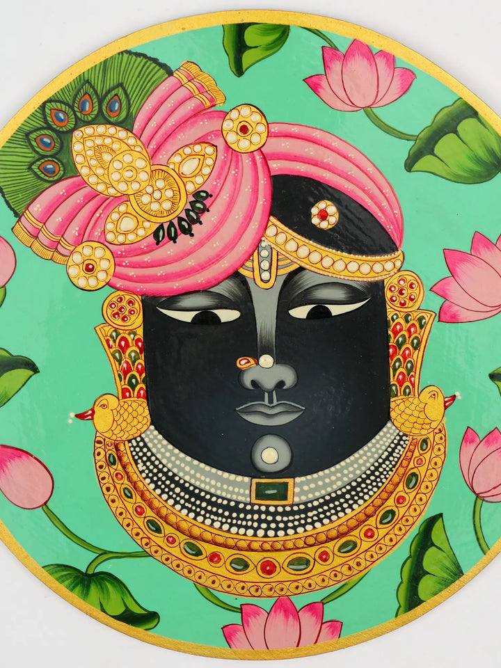 Shrinathji Face on MDF Wood Pichwai Painting on Wood · view 2