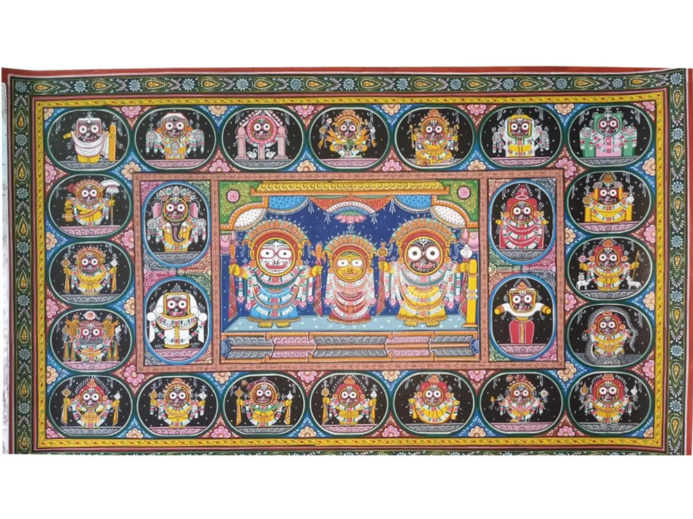 Jagannath Story | Patachitra Art | Watercolor On Handmade Canvas | By Suryakanta Das