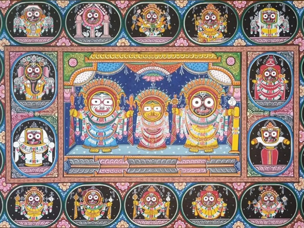 Jagannath Story | Patachitra Art | Watercolor On Handmade Canvas | By Suryakanta Das