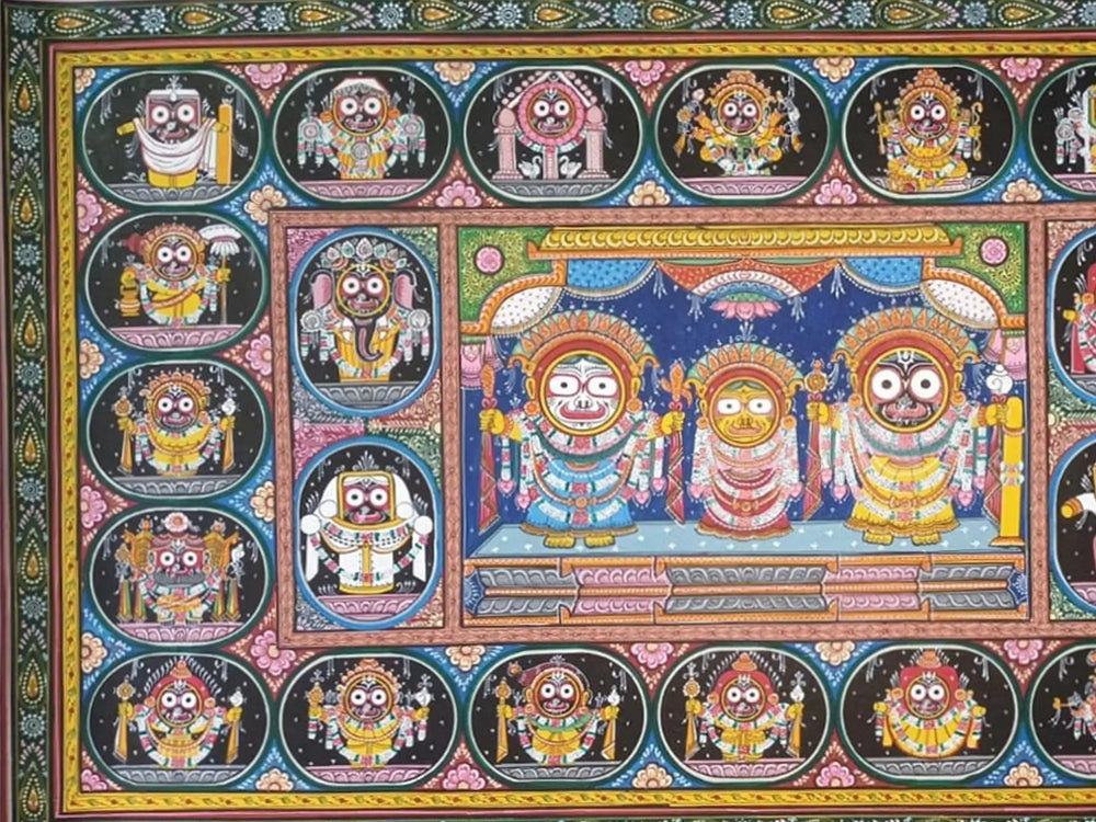 Jagannath Story | Patachitra Art | Watercolor On Handmade Canvas | By Suryakanta Das