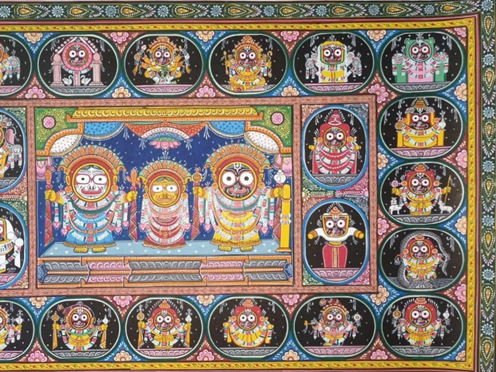 Jagannath Story | Patachitra Art | Watercolor On Handmade Canvas | By Suryakanta Das