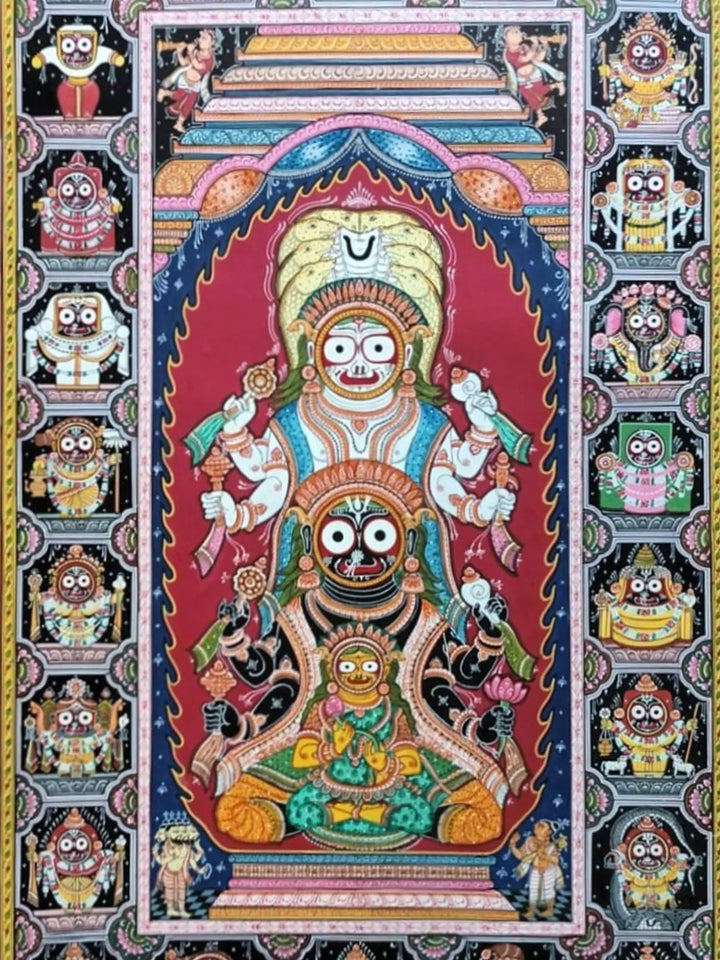 Jagannath, Balarama and Subhdra Painting on Canvas · view 2