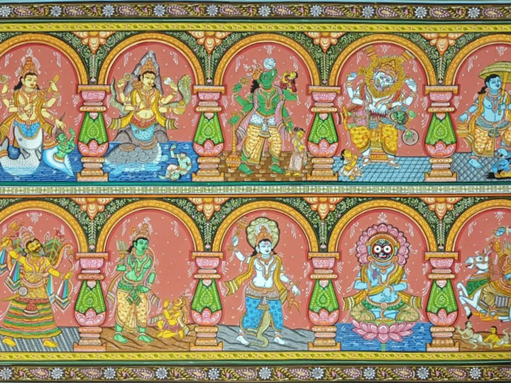 Dashavatar of Lord Vishnu Painting on Canvas · view 2