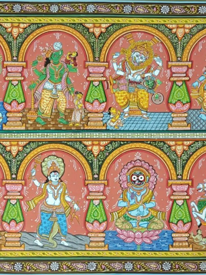 Dashavatar of Lord Vishnu Painting on Canvas · view 4