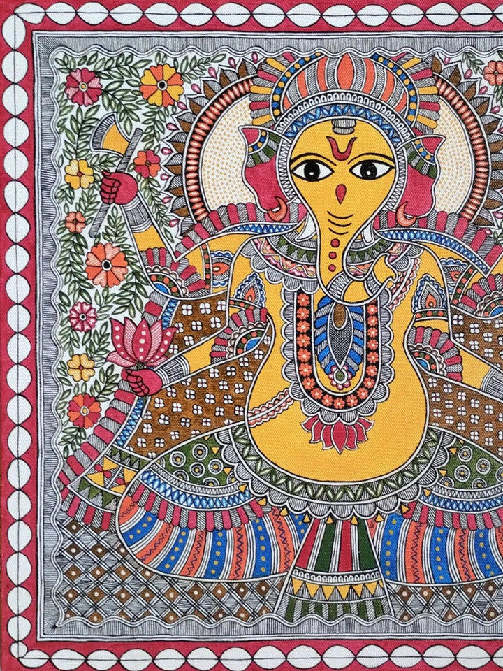 Ganesha - Mythology ) Madhubani Painting · view 2