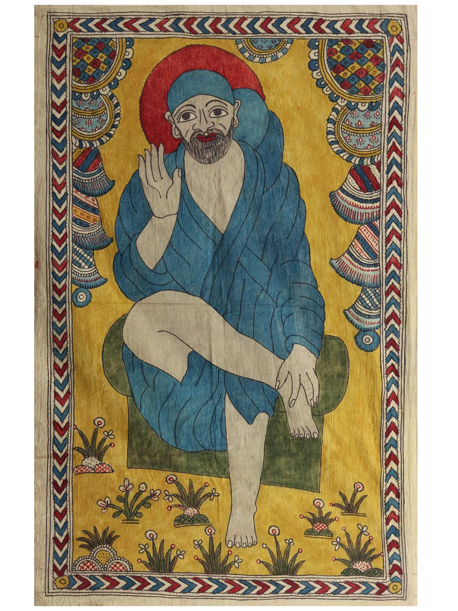 Sai Baba Kalamkari Painting on Cotton