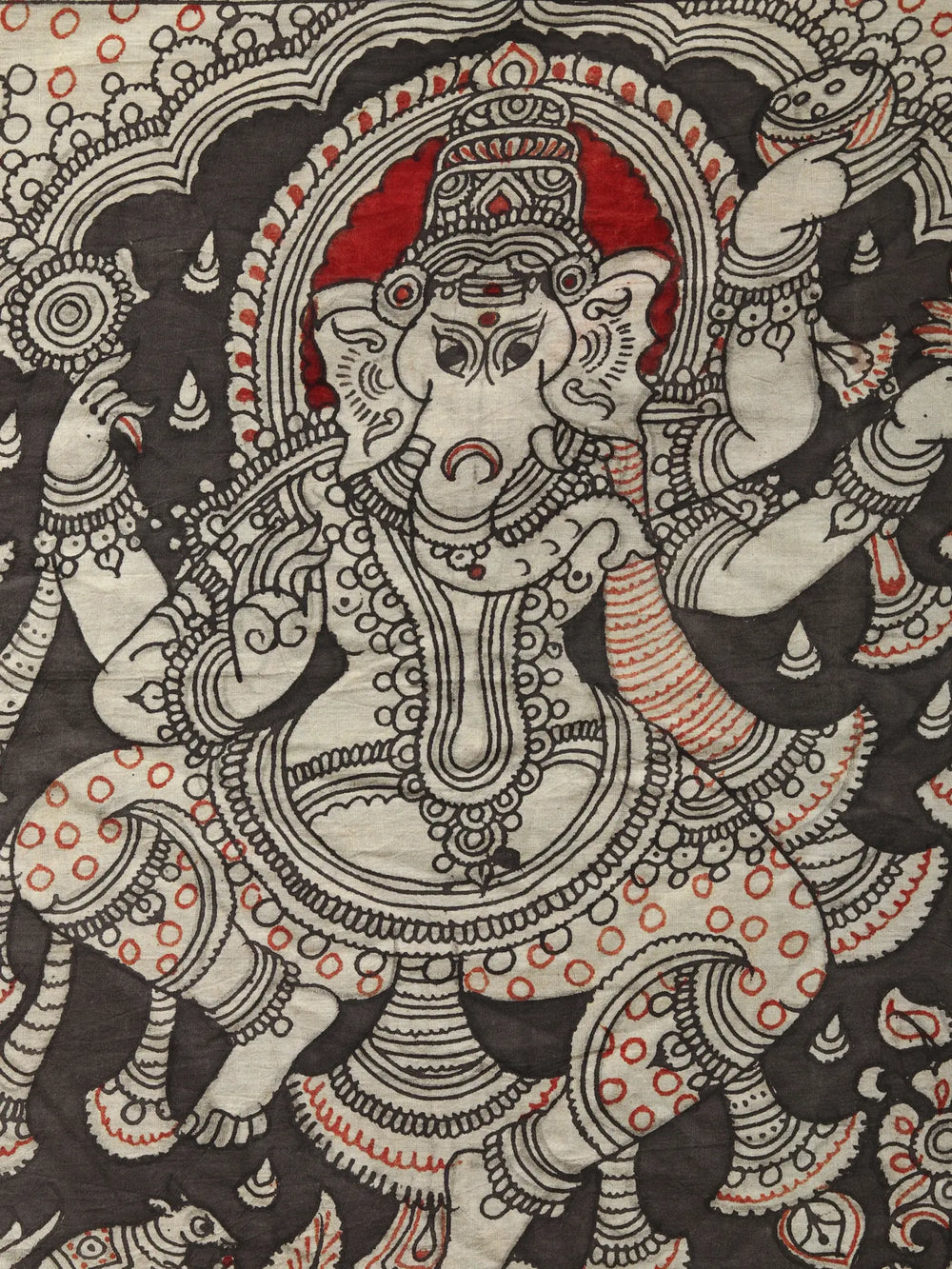 Four Armed Dancing Lord Ganesha | Kalamkari Painting