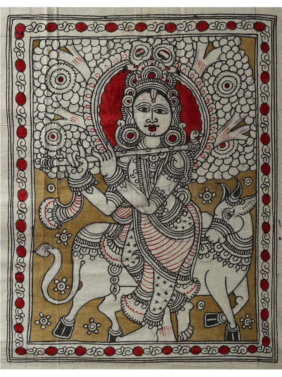 Venugopala Krishna Kalamkari Painting on Cotton