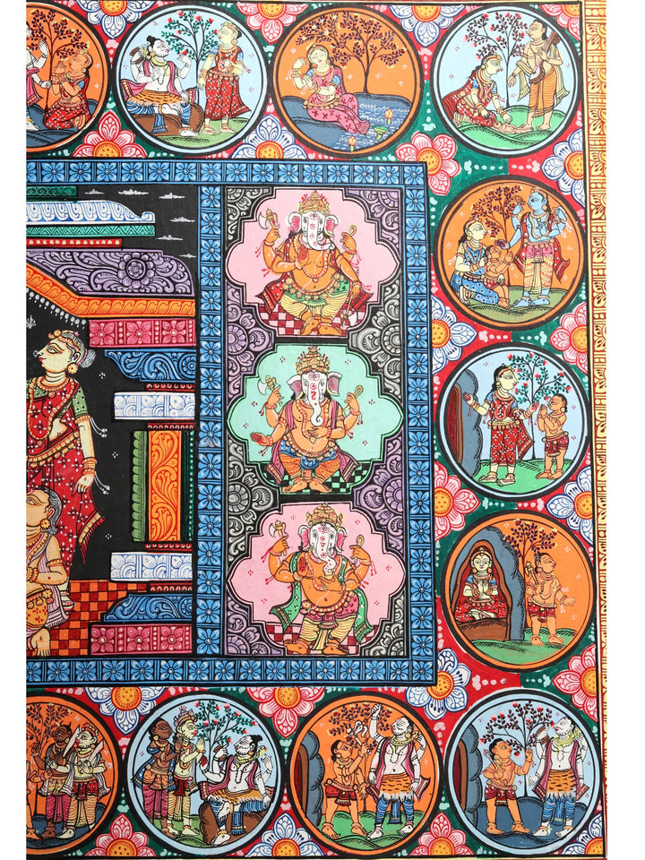 Lord Ganesha's Life Story Painting on Canvas · view 4