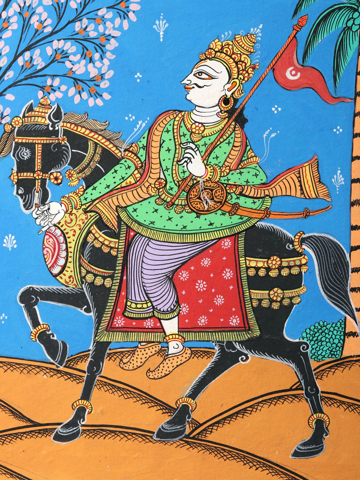 Kanchi Abhijan (Jagannath, Baladev and Gajapati King with Milkmaid Manika) Painting on Canvas · view 3