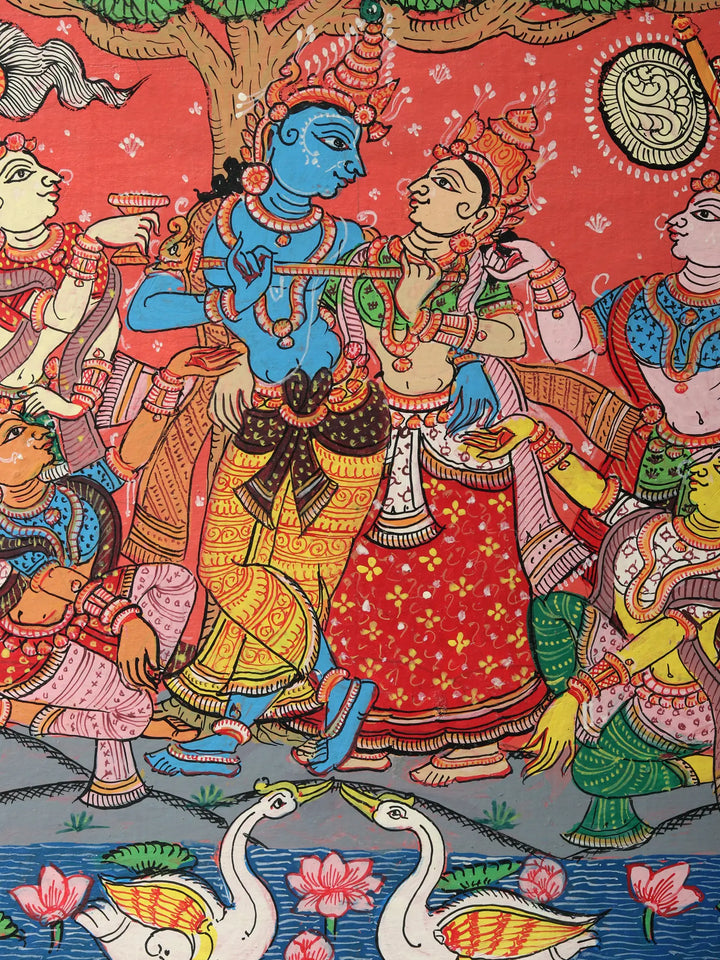 Radha-Krishna and Gopis Painting on Canvas · view 4