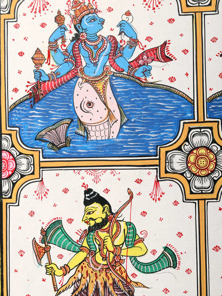 Dashavatara of Lord Vishnu Painting on Canvas · view 2
