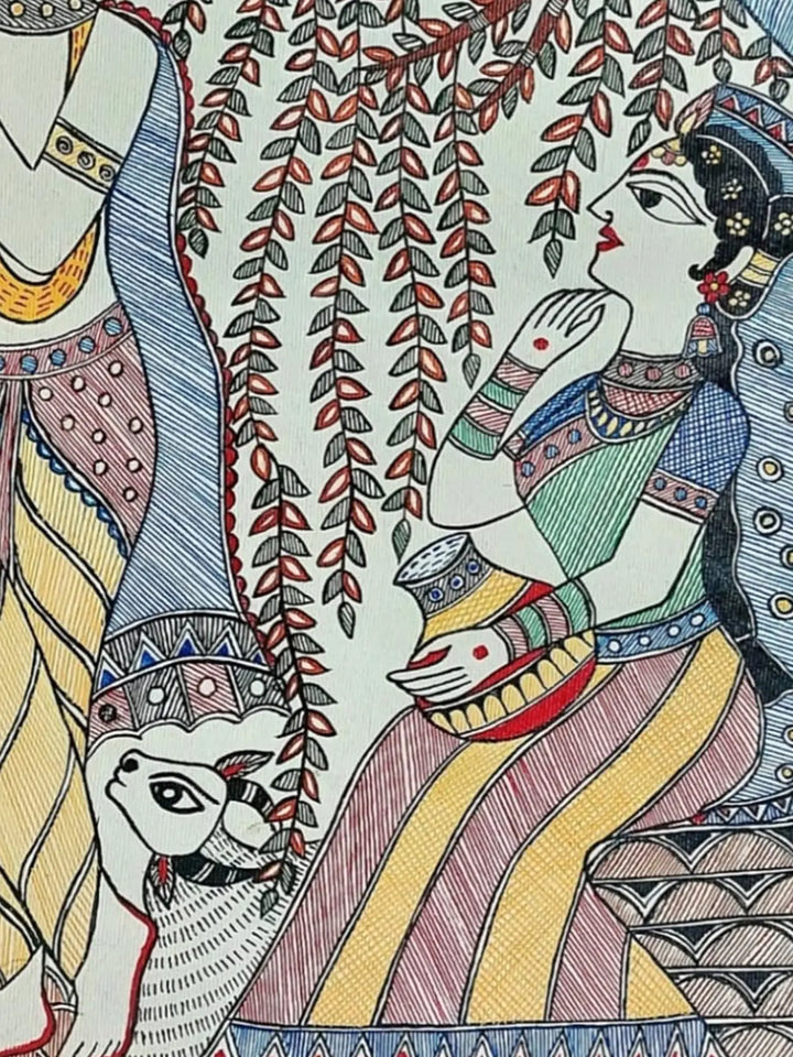 Radha Krishna Painting on Handmade Paper · view 3