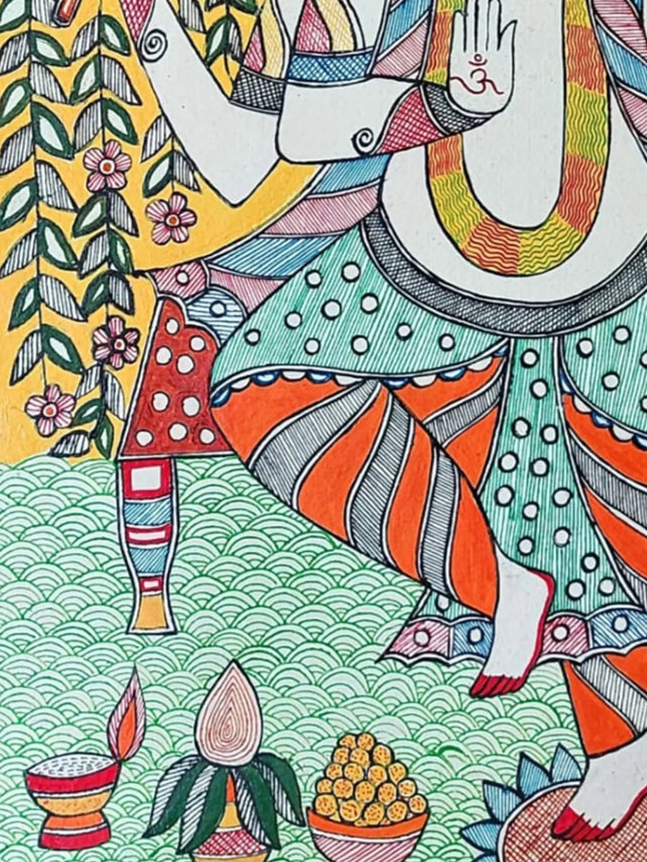 Shree Ganesha Painting on Handmade Paper · view 4