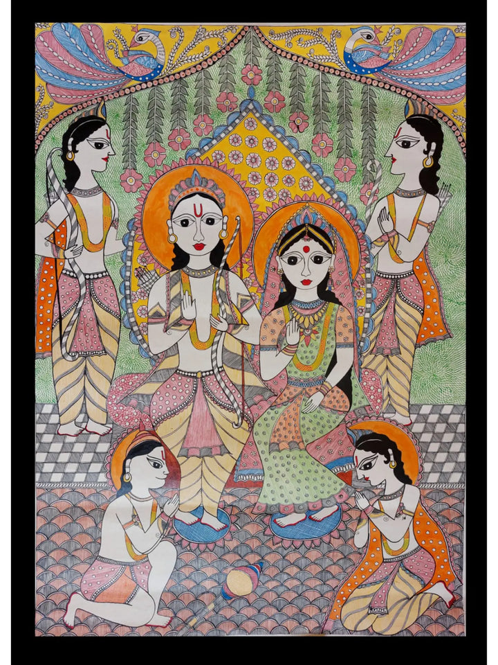 Shree Ram Darbar Painting on Handmade Paper · view 1