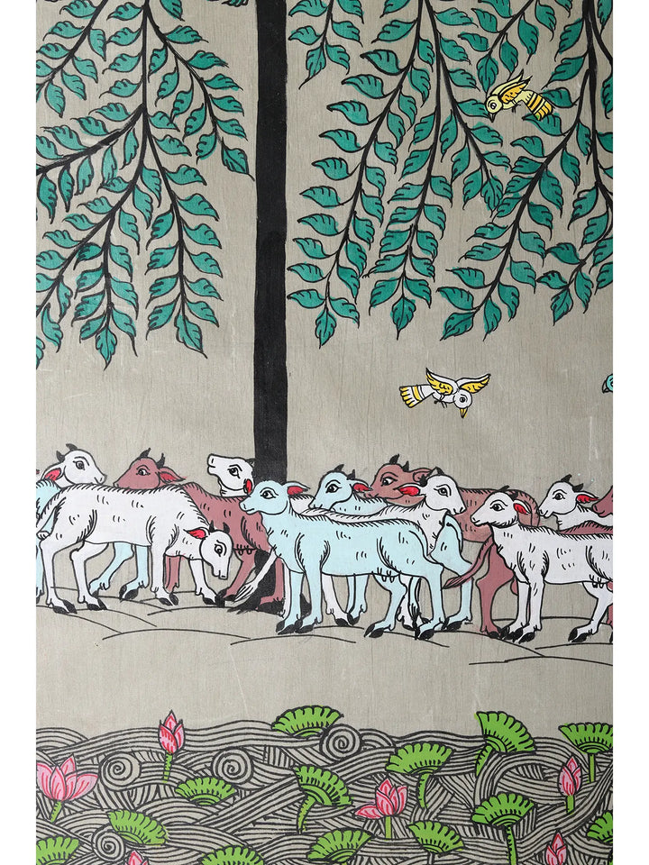 Tree of Life Painting on Tussar Silk · view 2