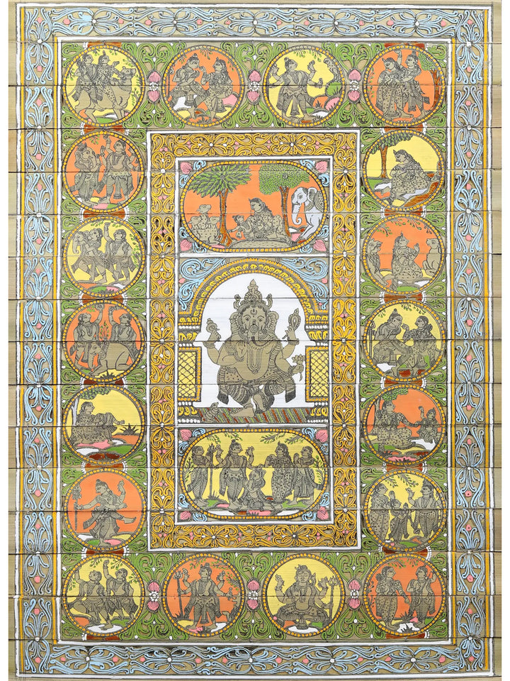 Ganesha's Story Painting on Palm Leaf · view 1