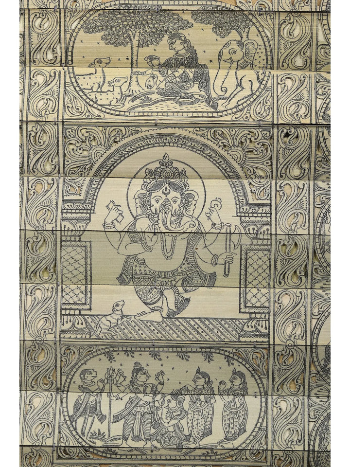 Episodes of Lord Ganesha's Story Painting on Palm Leaf · view 2