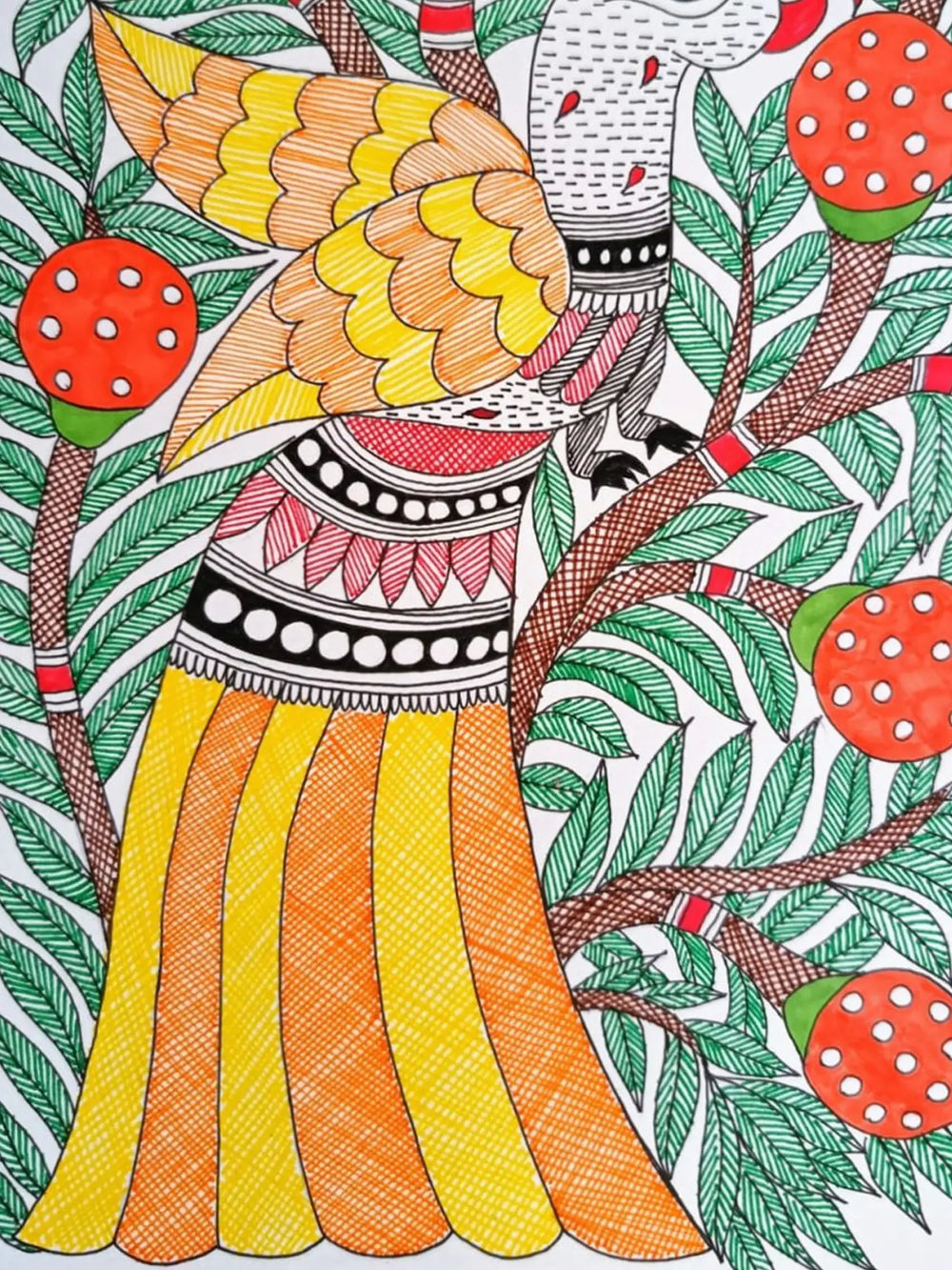 Bird With Outstretched Wings | Alcohol Markers And Fineliners On Paper | By Ruchi