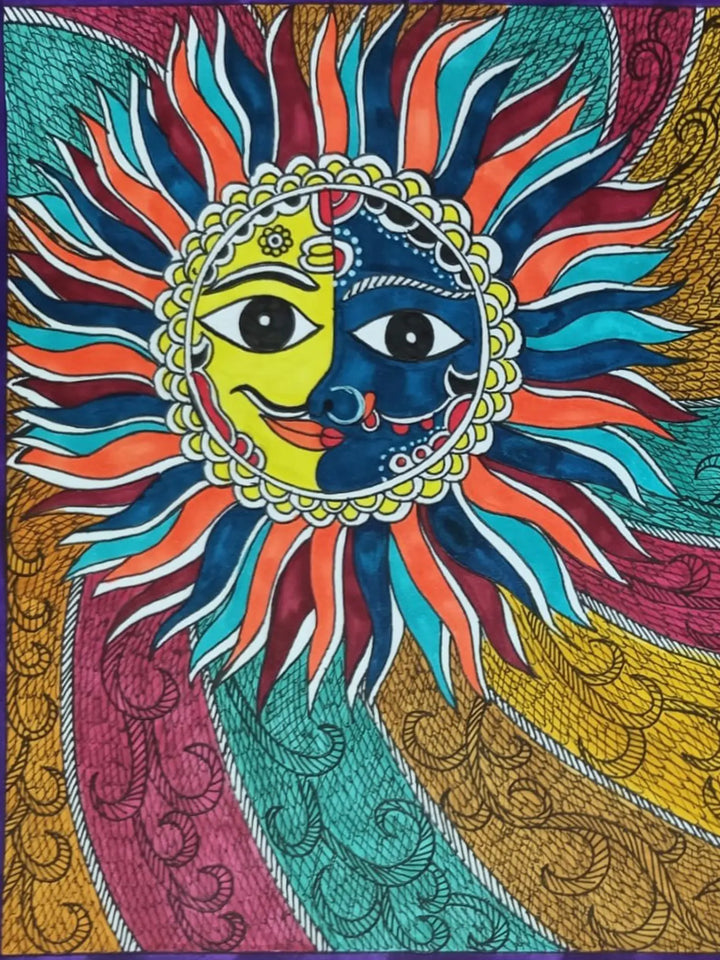 Sun and Moon Painting on Paper · view 2