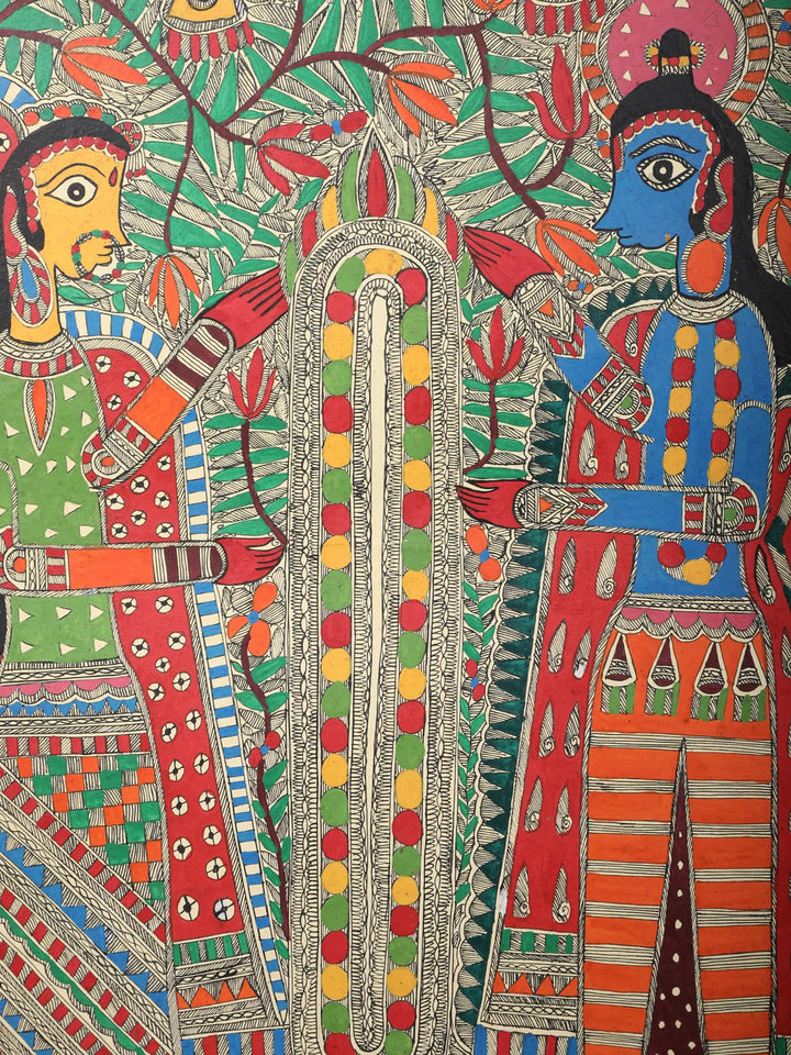 Ram Seeta Jaimala Painting on Handmade Paper · view 2
