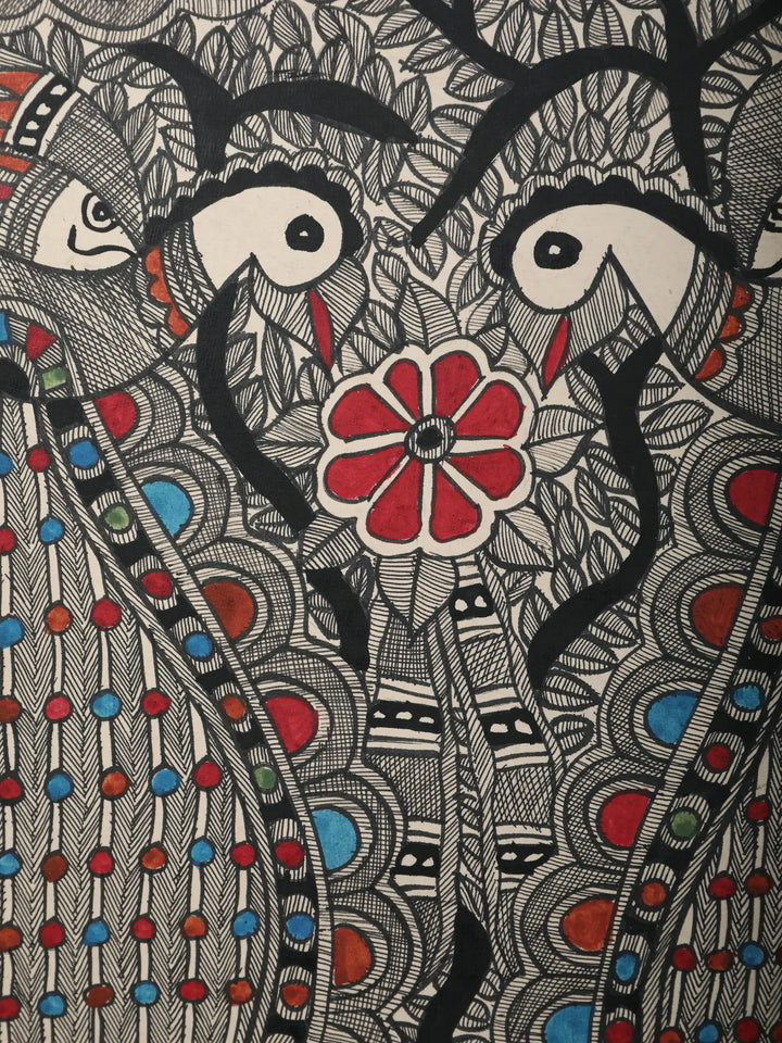 Peacock Fairytale Painting on Handmade Paper · view 4