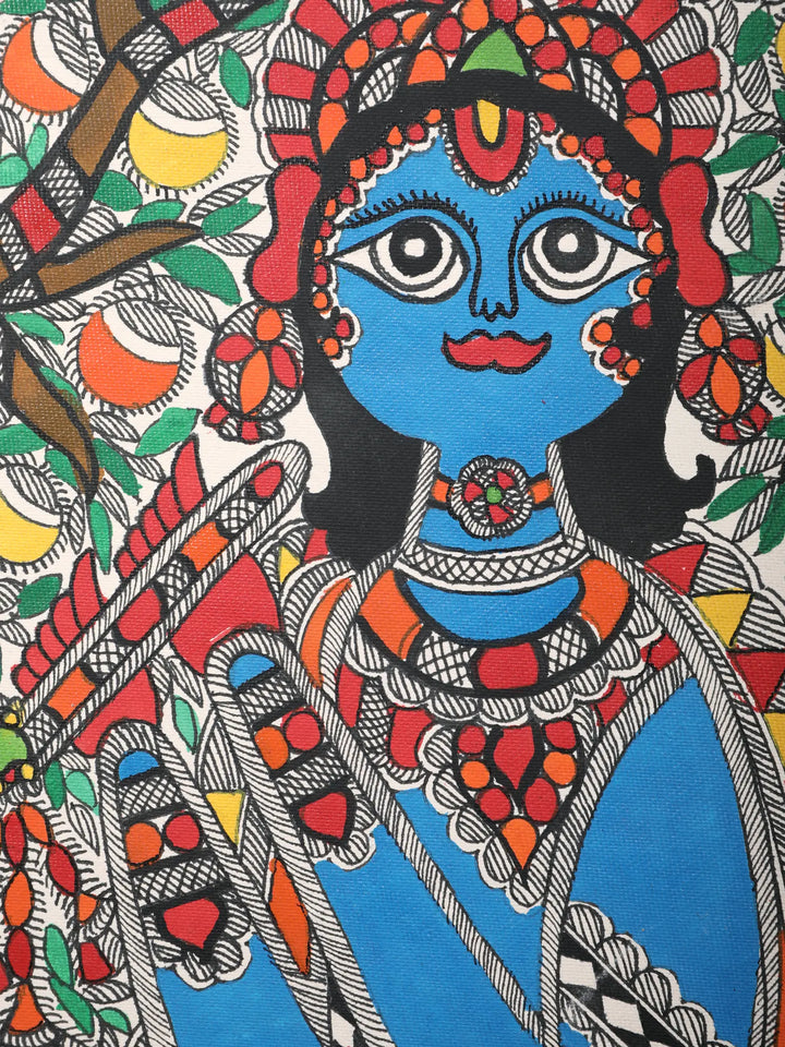 Multicolor Radha Krishna Painting on Handmade Paper · view 3