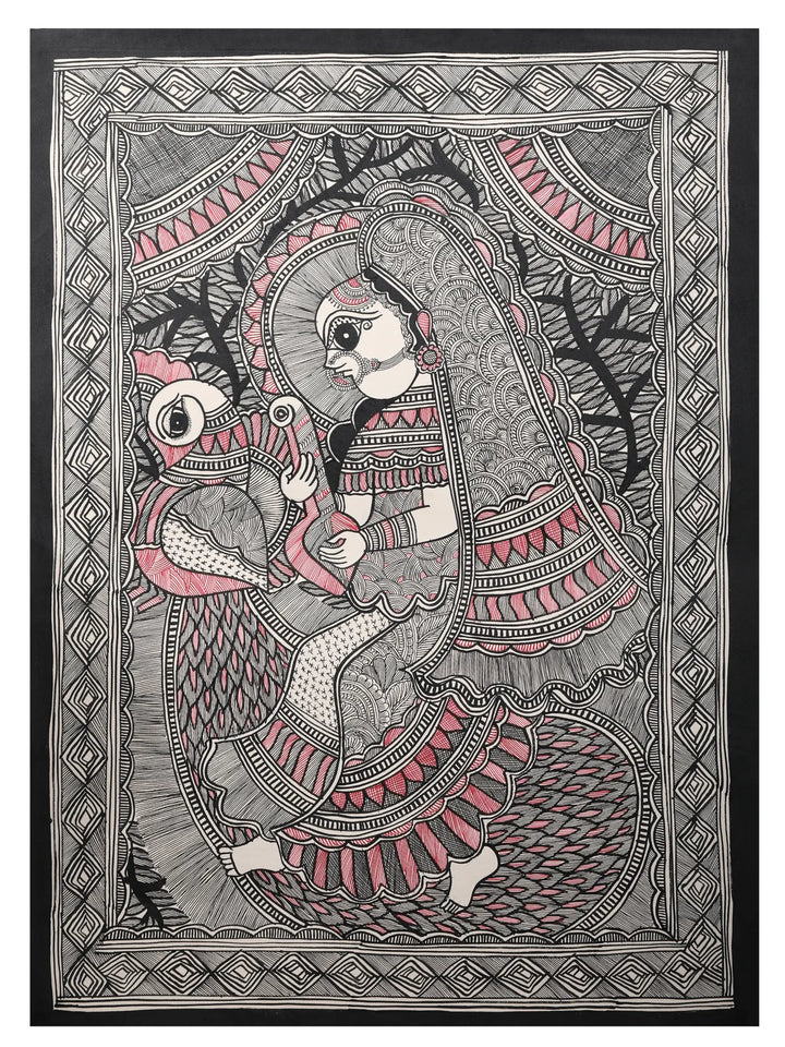 Goddess Saraswati Painting on Handmade Paper · view 1
