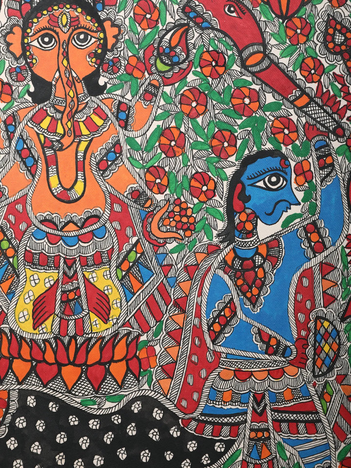 Godddess Durga Painting on Handmade Paper · view 2