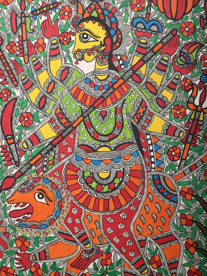 Godddess Durga Painting on Handmade Paper · view 3