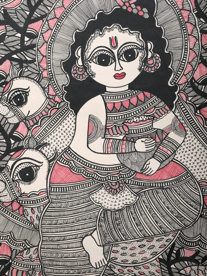 Laddoo Gopal Painting on Handmade Paper · view 2