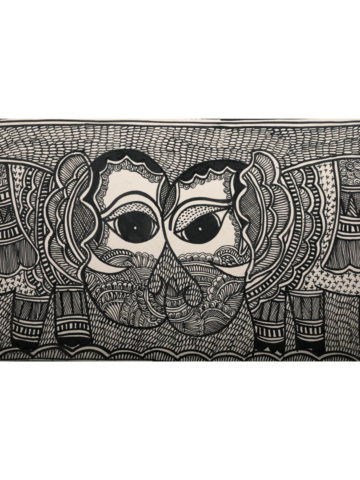 Pair of Peacock and Elephant Painting on Handmade Paper · view 4
