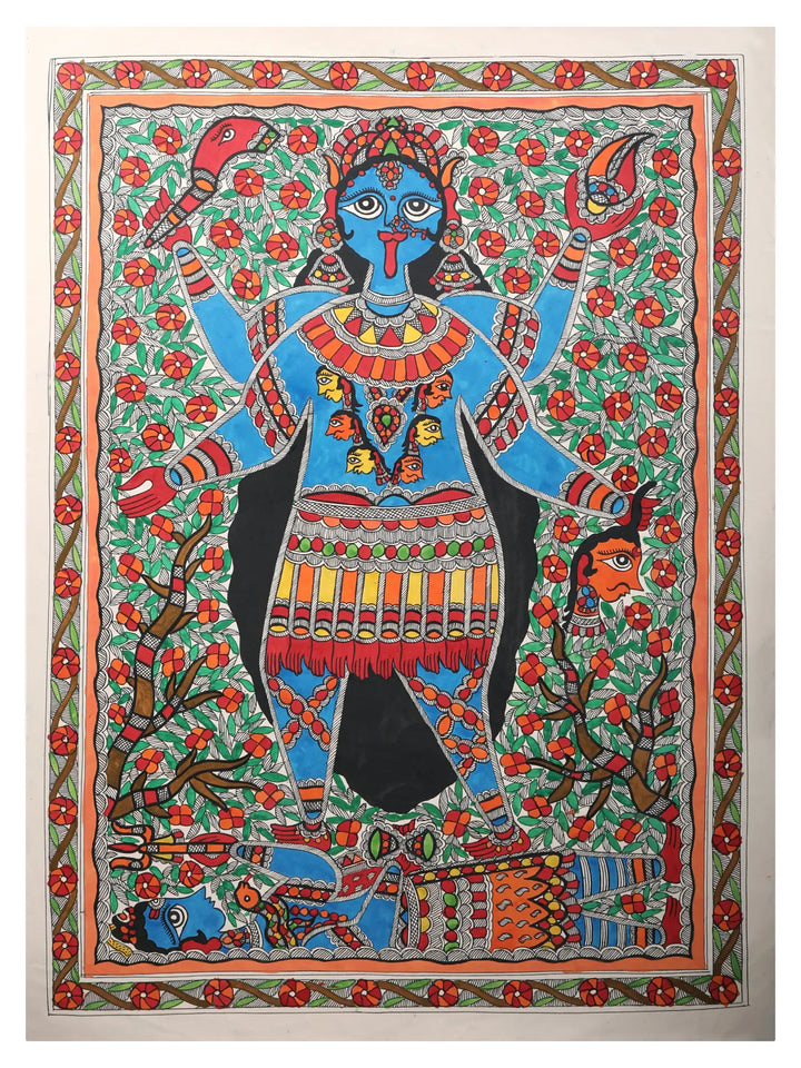 Goddess Kali Maa Painting on Handmade Paper · view 1