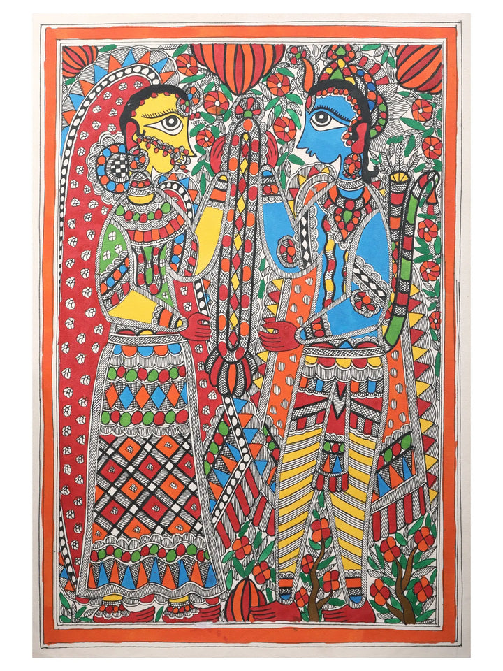 Ram Sita Vivah Painting on Handmade Paper · view 1
