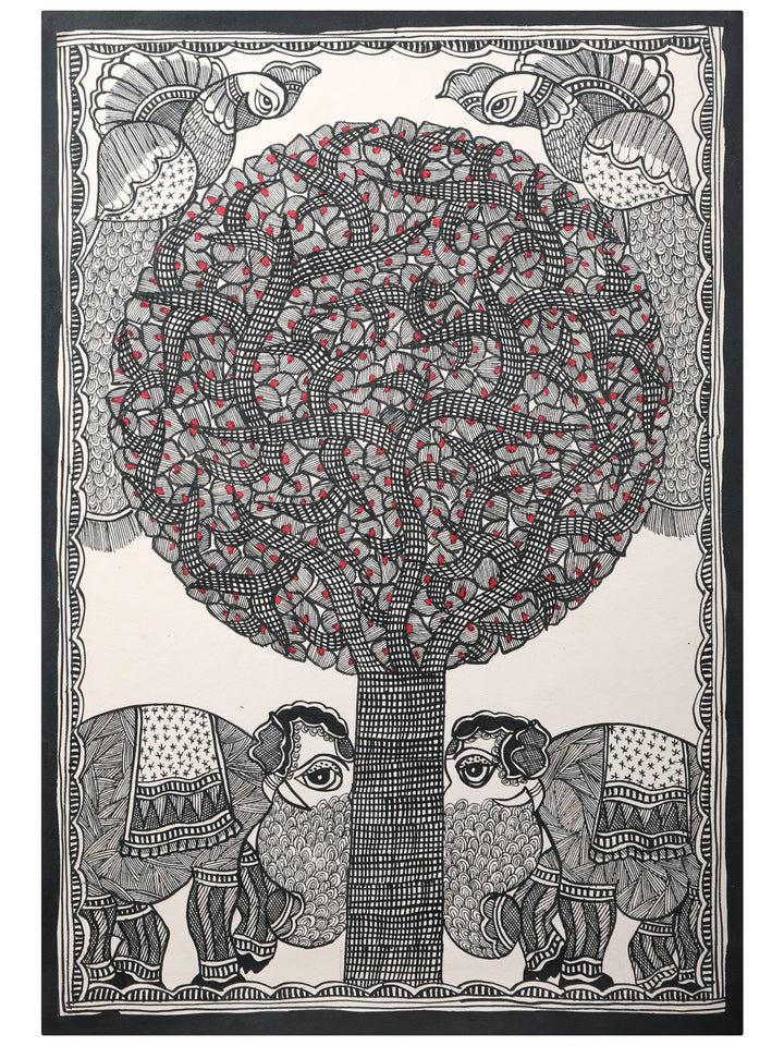 Handpainted Tree of Life Painting on Handmade Paper · view 1
