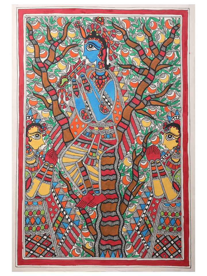 Lord Krishna with Gopi Painting on Handmade Paper · view 1