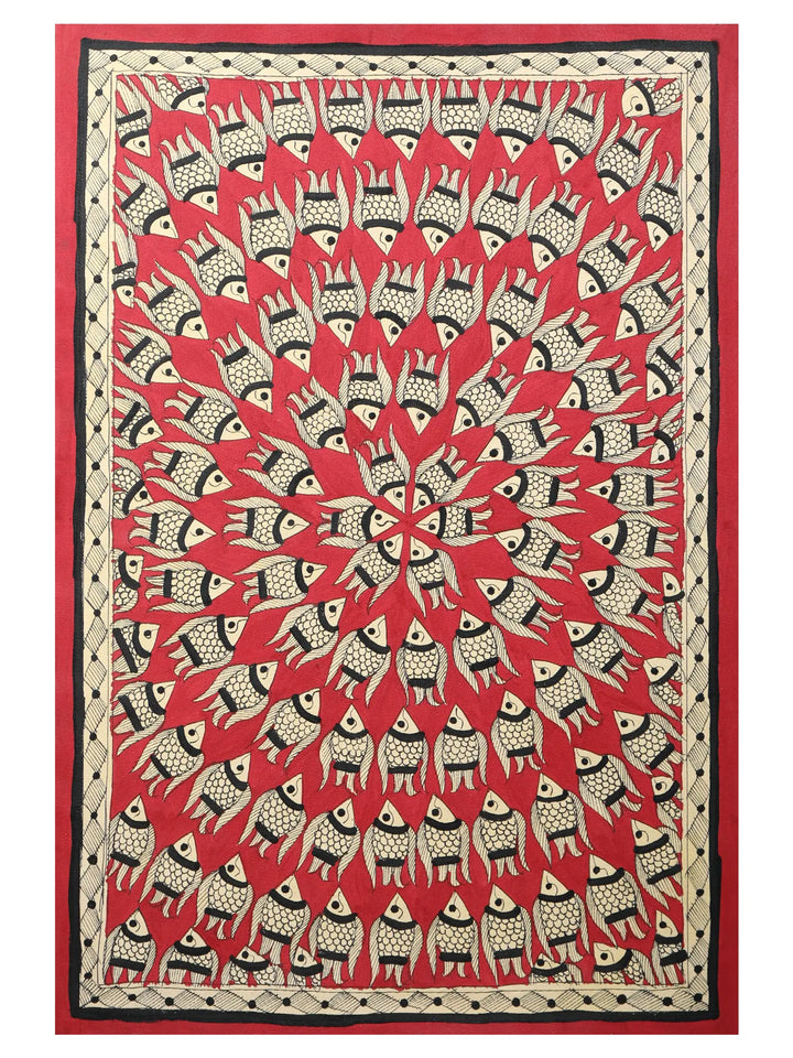 Fish Madhubani Painting on Handmade Paper · view 1