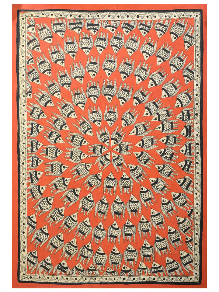 Group of Fishes Painting on Handmade Paper · view 1