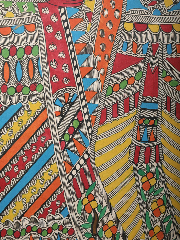 Radha Krishna Madhubani Painting on Handmade Paper · view 3