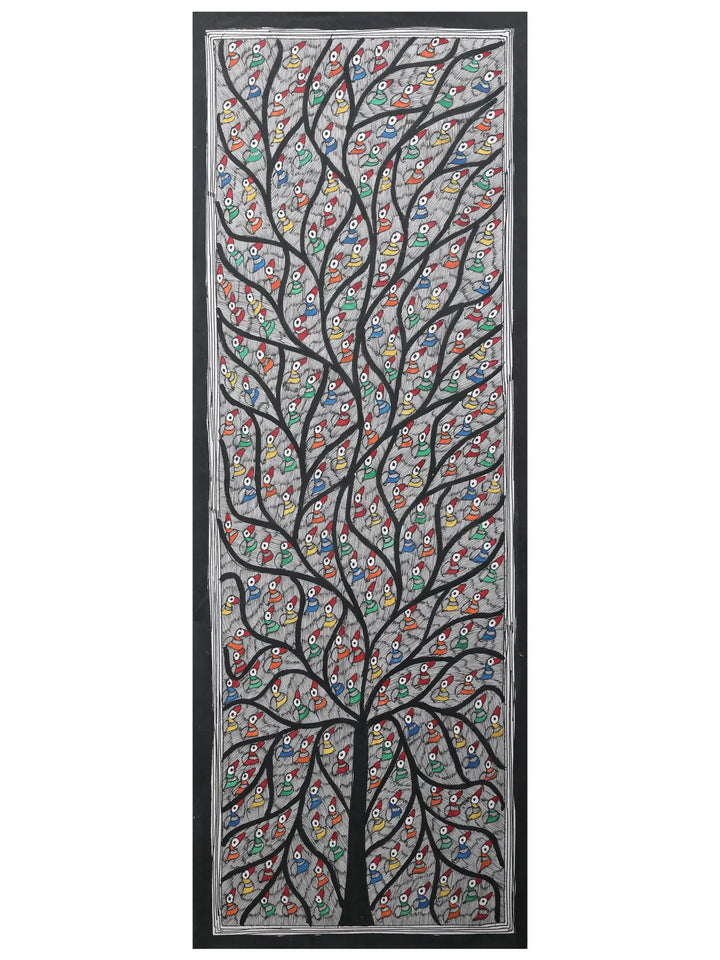 Long Tree of Life Painting on Handmade Paper · view 1
